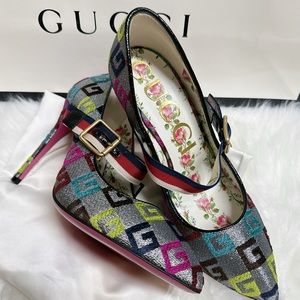 Gucci metallic pump high heels size 39
